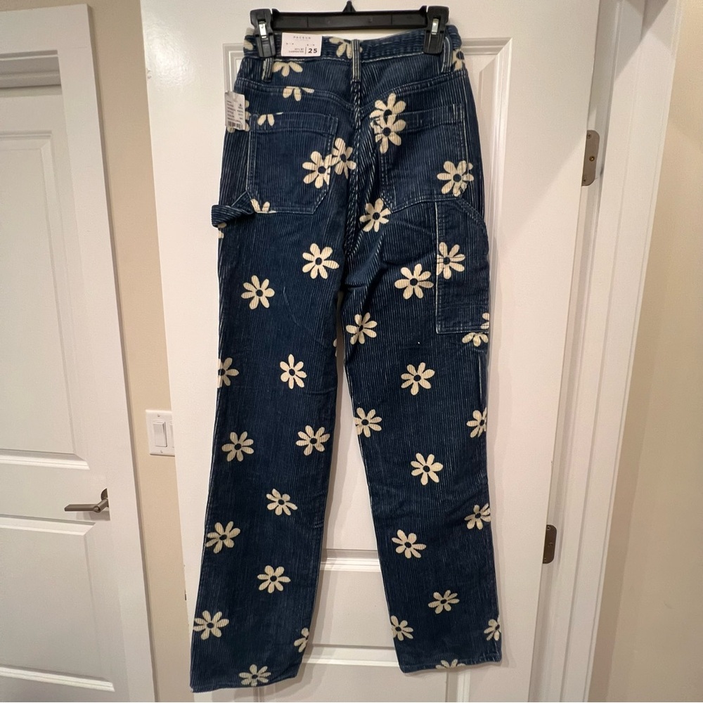 NWT PacSun90s Boyfriend Carpenter Floral Corduroy Pants - Picture 7 of 12